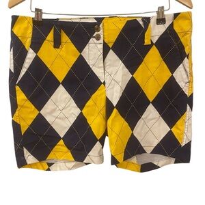 Loudmouth Womens Argyle Golf Shorts Size 10 Athletic Chino